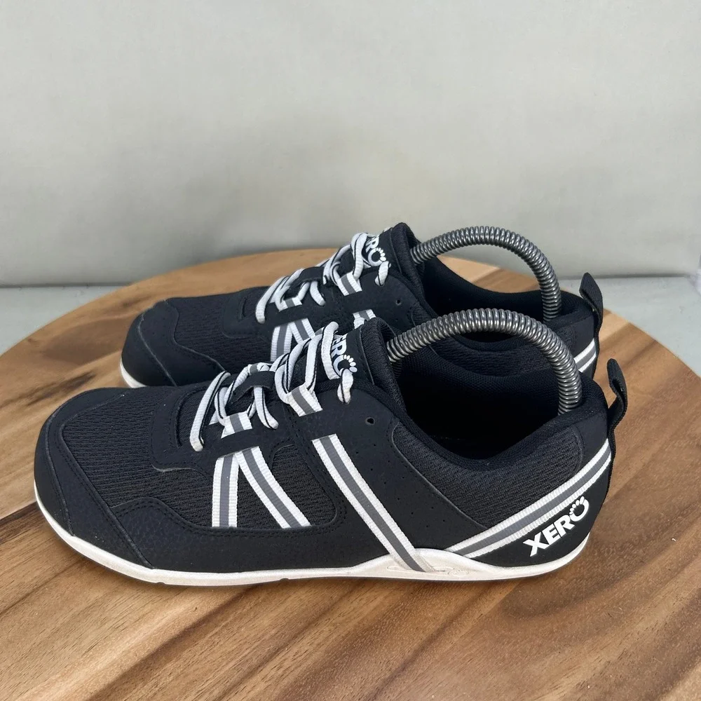 Xero Shoes Prio Womens Size 8 Black White Minimalist Barefoot Running Shoes